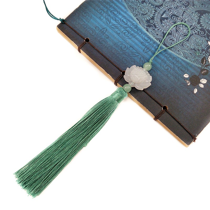Generic Chinese Style Tassel Lotus Pendant Qiuxiang Green 