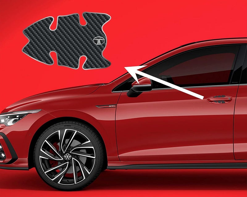 BIG FLAG BFRC 3D Gel Finish Car Door Carbon Fiber Handle Cup Scratch Guard Sticker Universal for Specific Brand (Pack of 4) (MRDRCFVAR) (NEXONTIAGOTIGOR) - Image 2