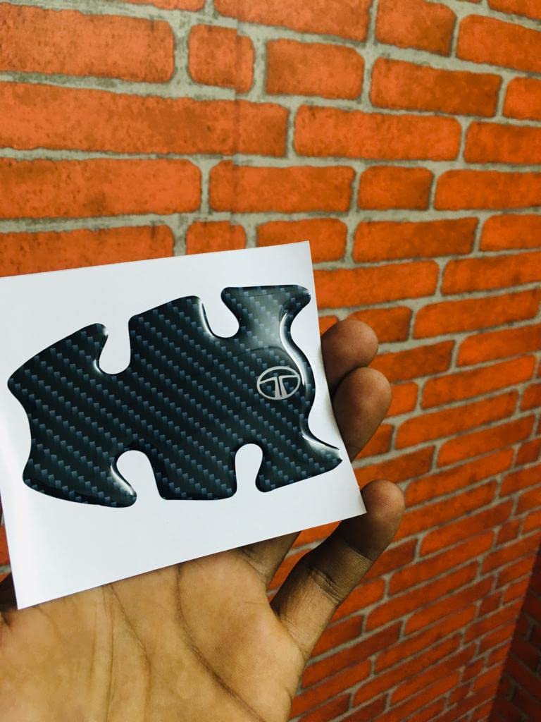 BIG FLAG BFRC 3D Gel Finish Car Door Carbon Fiber Handle Cup Scratch Guard Sticker Universal for Specific Brand (Pack of 4) (MRDRCFVAR) (NEXONTIAGOTIGOR) - Image 4