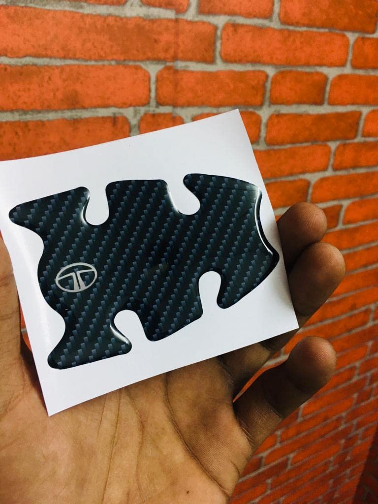 BIG FLAG BFRC 3D Gel Finish Car Door Carbon Fiber Handle Cup Scratch Guard Sticker Universal for Specific Brand (Pack of 4) (MRDRCFVAR) (NEXONTIAGOTIGOR) - Image 5