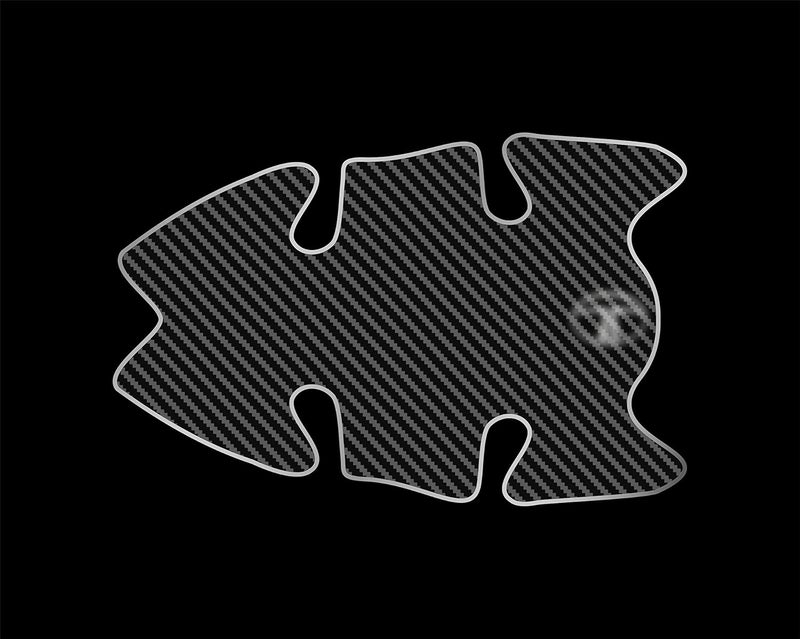 BIG FLAG BFRC 3D Gel Finish Car Door Carbon Fiber Handle Cup Scratch Guard Sticker Universal for Specific Brand (Pack of 4) (MRDRCFVAR) (NEXONTIAGOTIGOR) - Image 1