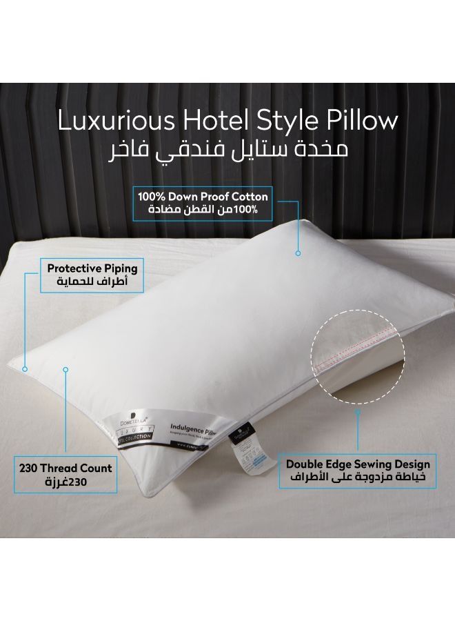 Donetella Cotton Pillow 4-Pieces(1600Gm Each) Bed Pillow 50X75 cm Hotel Style Double Edge Stitched Premium Gel Fiber, Soft Loft,White - Image 3