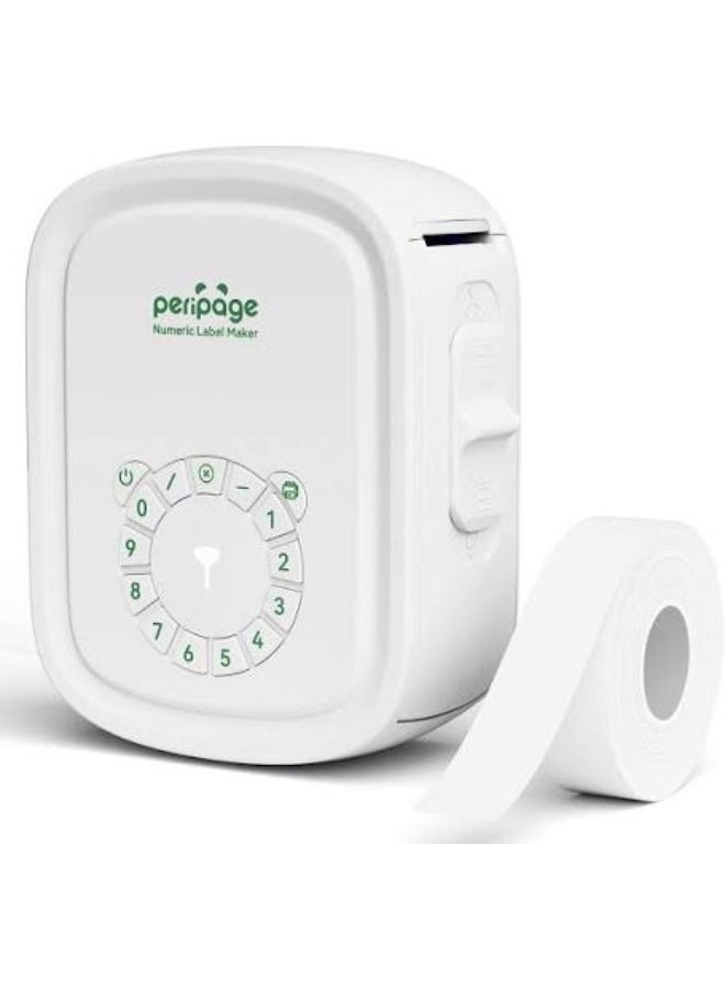 بيري بيدج طابعة ملصقات محمولة PeriPage P10 Pro – طابعة ملصقات لاسلكية بتقنية Bluetooth مع شريط لاصق، قوالب متعددة، سهلة الاستخدام لتنظيم المكتب والمنزل، قابلة لإعادة الشحن عبر USB، باللون الأبيض. - Image 1