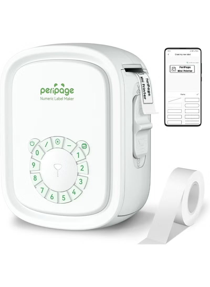 بيري بيدج طابعة ملصقات محمولة PeriPage P10 Pro – طابعة ملصقات لاسلكية بتقنية Bluetooth مع شريط لاصق، قوالب متعددة، سهلة الاستخدام لتنظيم المكتب والمنزل، قابلة لإعادة الشحن عبر USB، باللون الأبيض. - Image 2