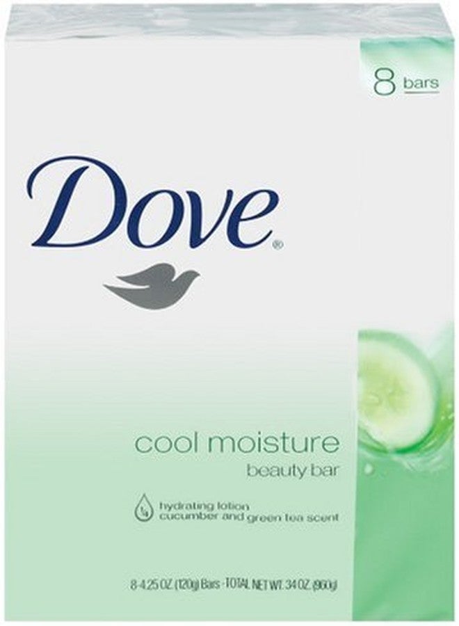 Dove Beauty Bar, Cool Moisture, 8 Count (4.25 Ounce Each) (Pack of 2)