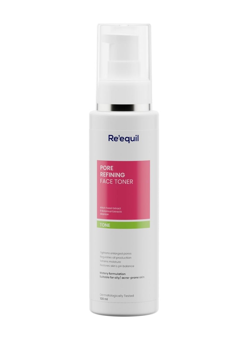RE' EQUIL Pore Refining Face Toner | Tightens Enlarged Pores | Regulates Oil Production | Retains Moisture & Ph Balance | Toner For Oily And Acne Prone Skin |100 Ml - Image 1