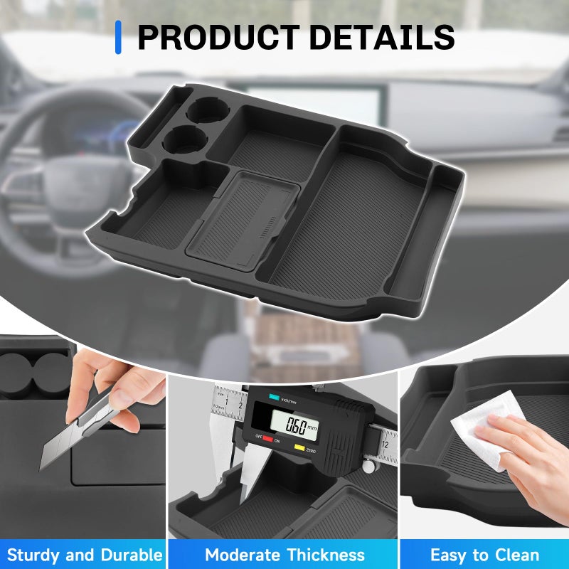 SXCY for 2025 2026 Toyota Sienna Center Console Organizer for 2025 2026 Toyota Sienna Accessories Silicone Under Console Cupholder Tray for 2021-2026 Sienna Under Console Storage[Not for Cool Box] - Image 5
