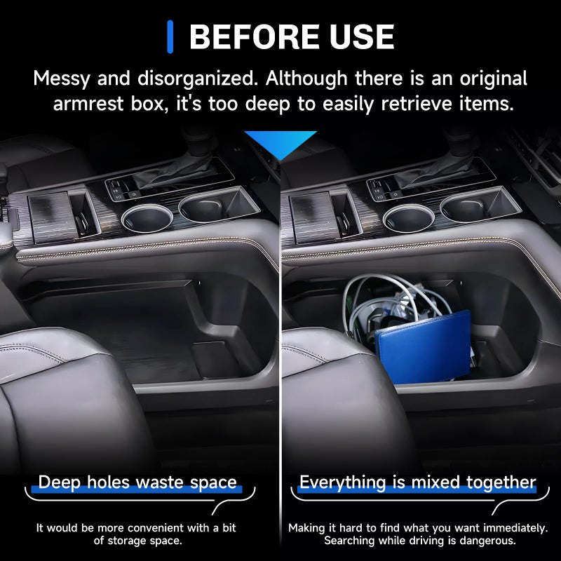 SXCY for 2025 2026 Toyota Sienna Center Console Organizer for 2025 2026 Toyota Sienna Accessories Silicone Under Console Cupholder Tray for 2021-2026 Sienna Under Console Storage[Not for Cool Box] - Image 2