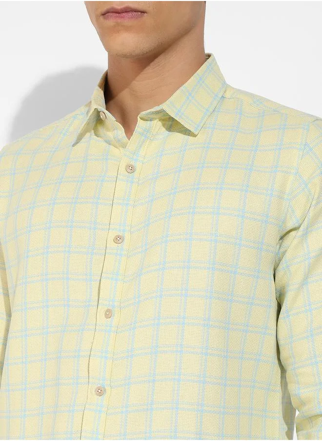 كامبوس سوترا Tartan Plaid Button Down Shirt by Styli