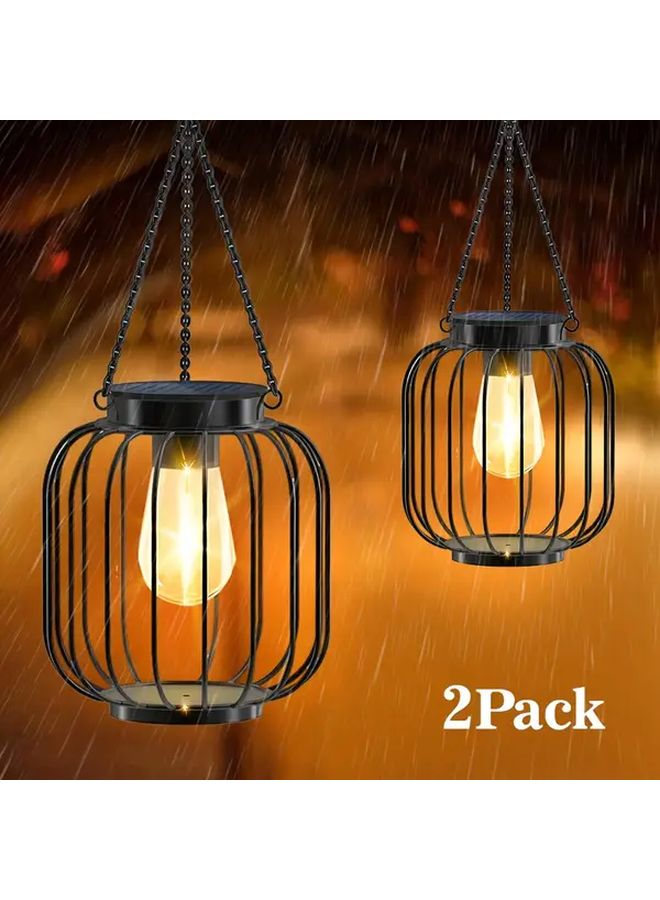 2Pcs Outdoor Solar Lantern With Remote For Garden Balcony Porch Decoration - Image 2
