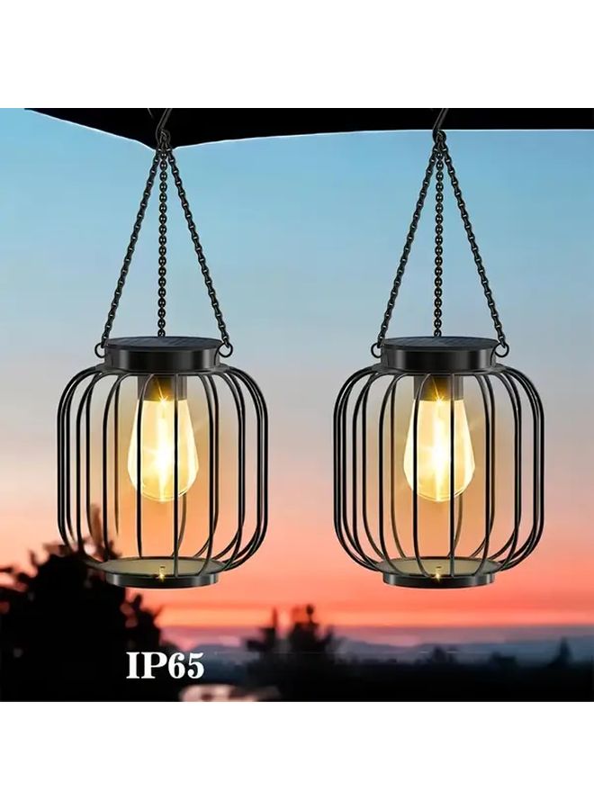 2Pcs Outdoor Solar Lantern With Remote For Garden Balcony Porch Decoration - Image 1