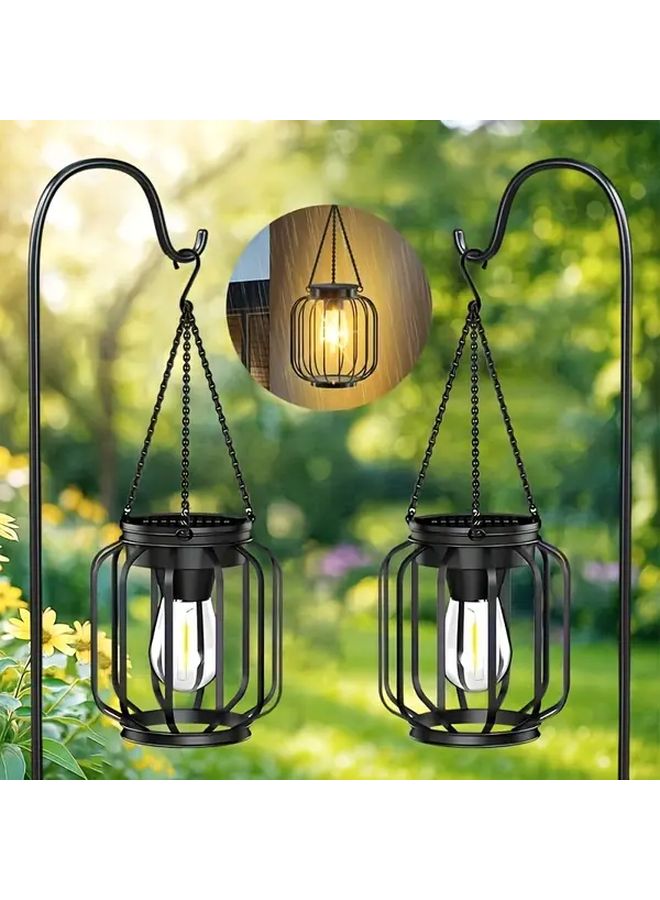 2Pcs Outdoor Solar Lantern With Remote For Garden Balcony Porch Decoration - Image 4