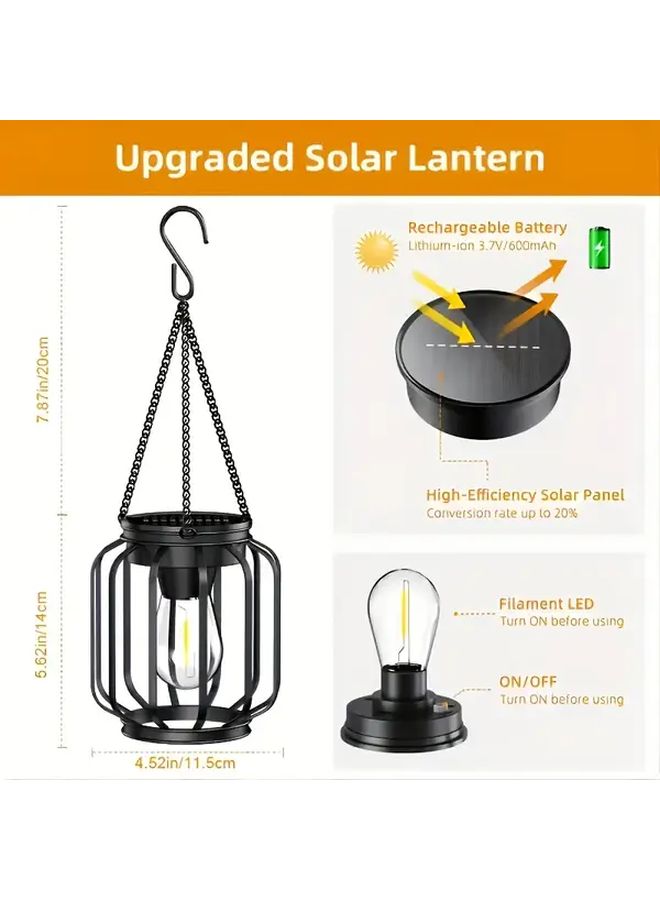 2Pcs Outdoor Solar Lantern With Remote For Garden Balcony Porch Decoration - Image 3