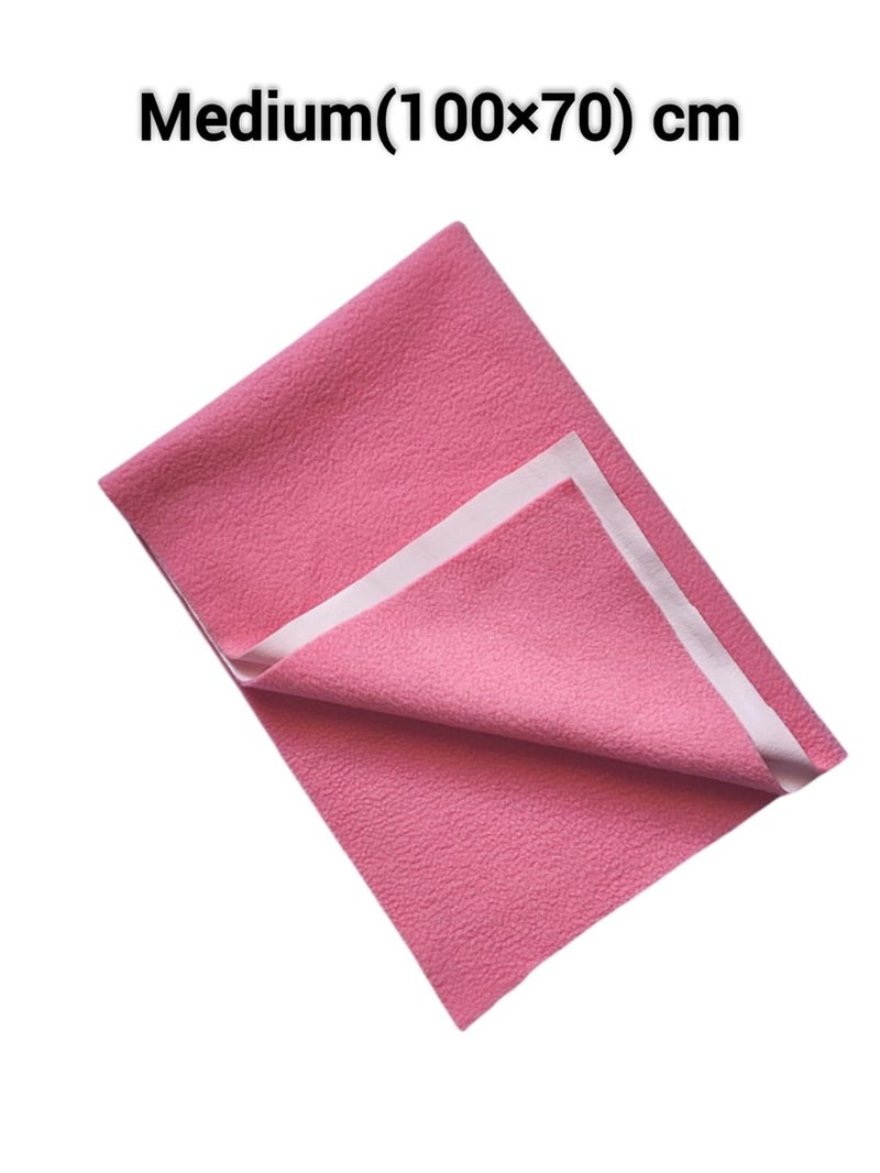 Yuga New Born Baby Urine Sheets Waterproof, Bed Protector Baby Dry Sheet, Baby Dry Mats Waterproof and New Born Baby Products (Pink, Medium)  - Image 2