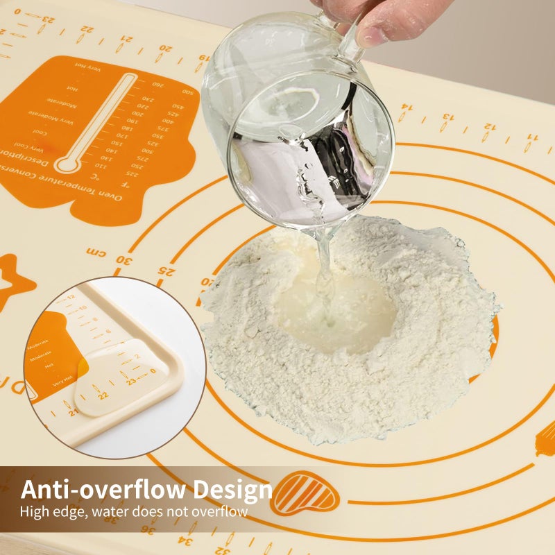 DANIA DEAN DANIA & DEAN Silicone Baking Mat - Upgrade 26x16 Inch Extra Thick Pastry Mat with Measurements, Non-Slip and Reusable, Kneading Dough Mat for Kitchen Counter, Bread, Cookies, Pizza, Fondant, Pasta - Image 2