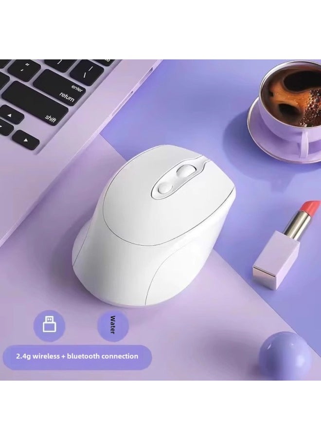 Generic - Laptop Universal Wireless Bluetooth Mouse Rechargeable Dual-Mode Mute Girl Office Mouse Silent Unlimited-Specifications:Official Standard Configuration [lake Green] Battery Version + 2.4g Wireless Version★The Key Has A Sound★Bring Your Own Battery - Image 1