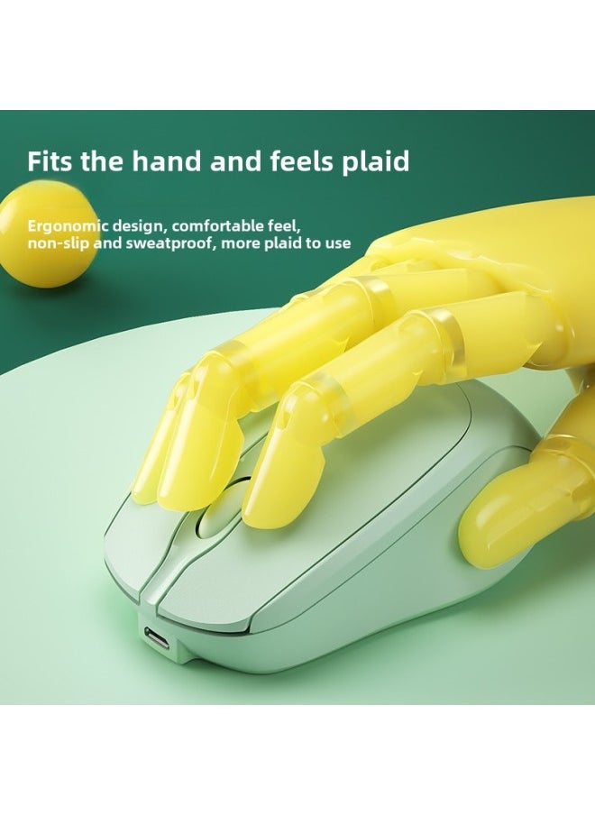 Generic - Laptop Universal Wireless Bluetooth Mouse Rechargeable Dual-Mode Mute Girl Office Mouse Silent Unlimited-Specifications:Official Standard Configuration [lake Green] Battery Version + 2.4g Wireless Version★The Key Has A Sound★Bring Your Own Battery - Image 1