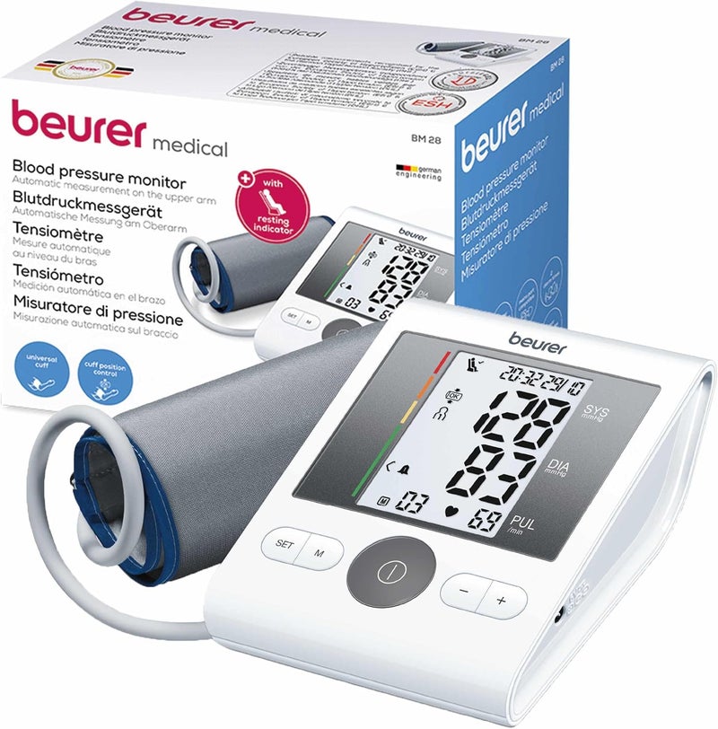 Beurer BM 28 Upper Arm Blood Pressure Monitor with Universal Cuff and Bluetooth Connectivity - Image 1