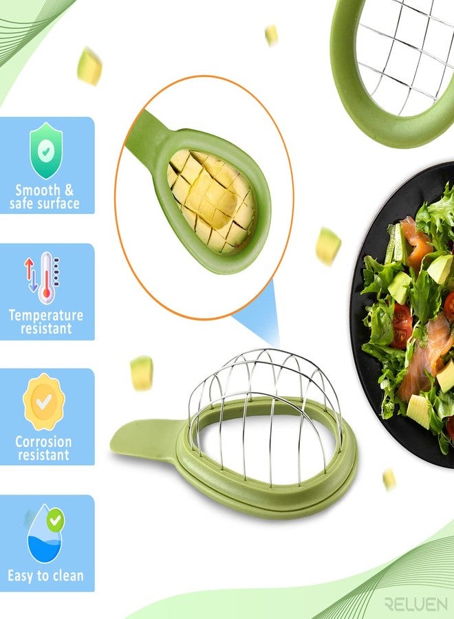 Reluen Avocado Slicer Tool - 3.2 x 6.3 Inches Avocado Cuber Tool with Ergonomic Handle, Easy to Use and Clean, Food-Grade Plastic and Stainless Steel, Good for Salads, Guacamole, or Smoothie - Image 3