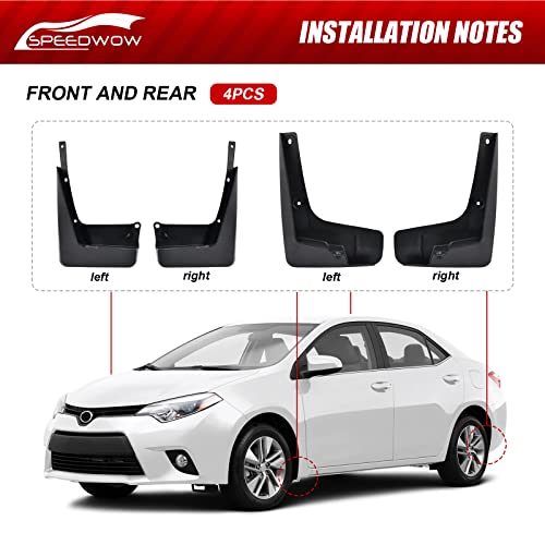 SPEEDWOW Mud Flaps Splash Guards Fit for 2014-2017 Toyota Corolla(Without Fender Flares),Front and Rear 4 Piece/Set - Image 5
