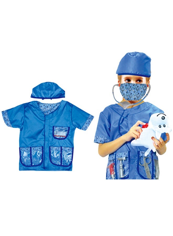 HALAMODO 8-Piece Veterinarian Role Play Costume Set - Realistic Doctor Coat with Name Tag, Stethoscope, Thermometer & Pet Rescue Tools - for Kids Ages 3-8, Pretend Play, Classroom & Birthday Parties - Image 3