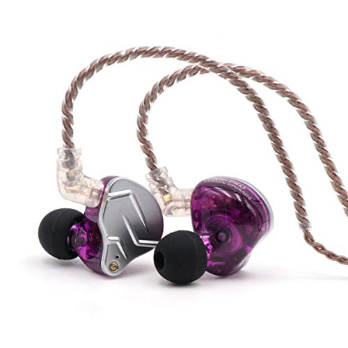 Linsoul KZ ZSN Pro Dual Driver 1BA1DD Hybrid Metal Earphones HiFi inEar Monitor with Detachable Recessed 2Pin Cable Zin Alloy Panel with Mic Purple - Image 1