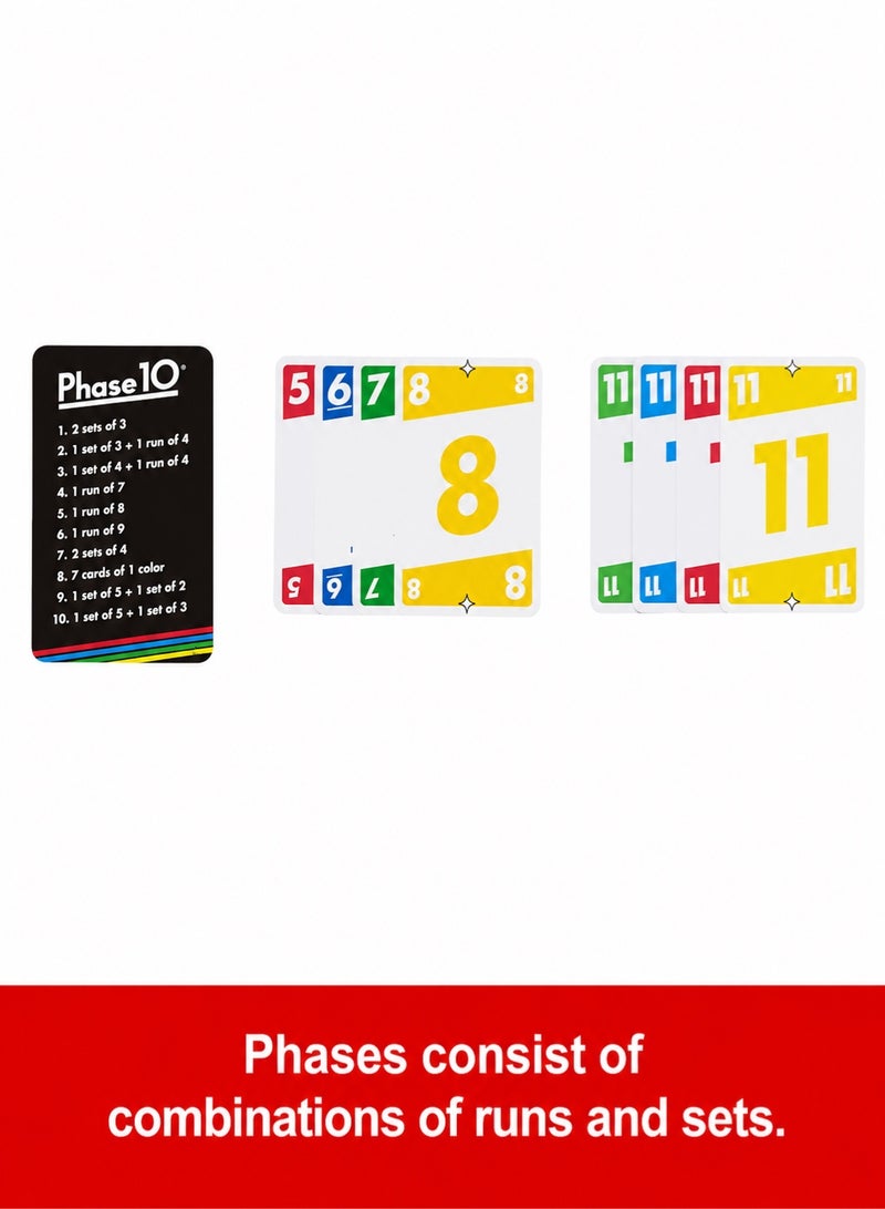 ماتيل جيمز لعبة "Phase 10" (فيز 10): لعبة بطاقات من فئة ألعاب "الرومي" (Rummy)، ومناسبة لتجمعات الأصدقاء والعائلة. - Image 4