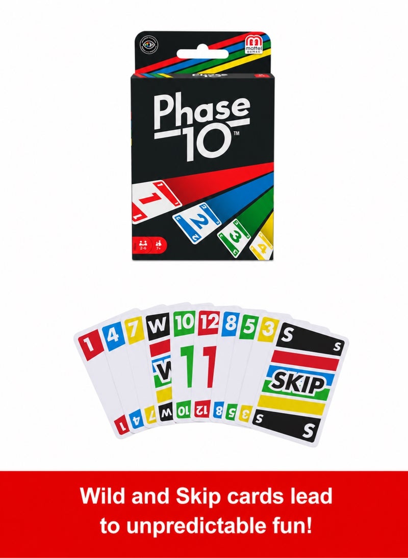 ماتيل جيمز لعبة "Phase 10" (فيز 10): لعبة بطاقات من فئة ألعاب "الرومي" (Rummy)، ومناسبة لتجمعات الأصدقاء والعائلة. - Image 3