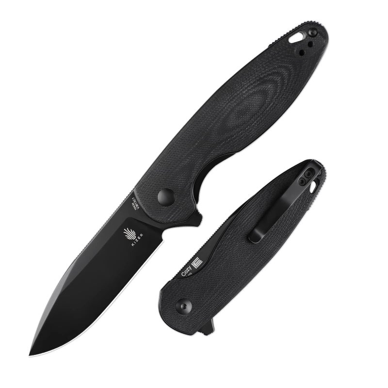 Kizer Cozy Black Pocket Knife 331 154CM Steel Folding Knife with Clip for Man G10 Handle Flipper Knife V3613C1