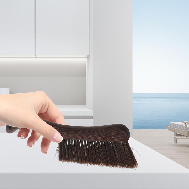 LABRIMP Wood Handle Cleaning Brush Set, 2pcs Hand Whisk Broom with Curved and Straight Handles, Thick Bristle Upholstery and Bed Dust Brush for Sofa, Keyboard, Furniture Cleaning - Image 5