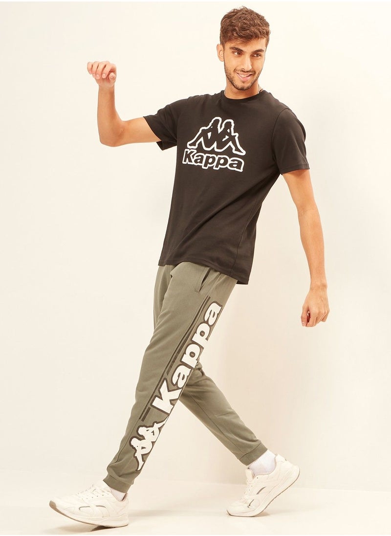 Kappa - Kappa Logo Print Joggers with Drawstring Closure and Pockets - Image 1
