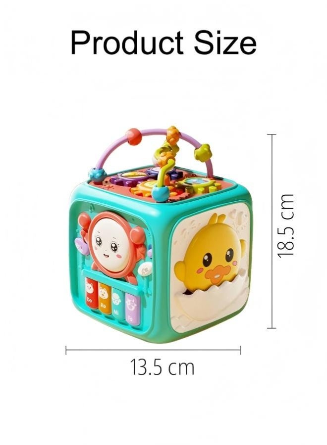 Busy Board Toy Multifunctional Activity Cube Baby toys, shape sorting box activity cube, Intelligence Educational Game Perfect Shapes Sorter Soft Cube Toy - Image 2