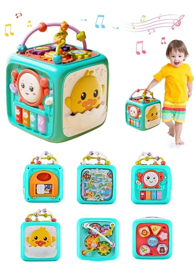 Busy Board Toy Multifunctional Activity Cube Baby toys, shape sorting box activity cube, Intelligence Educational Game Perfect Shapes Sorter Soft Cube Toy - Image 1