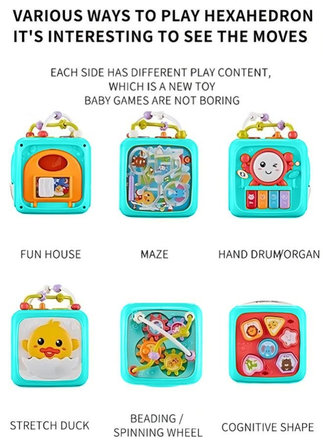 Busy Board Toy Multifunctional Activity Cube Baby toys, shape sorting box activity cube, Intelligence Educational Game Perfect Shapes Sorter Soft Cube Toy - Image 4