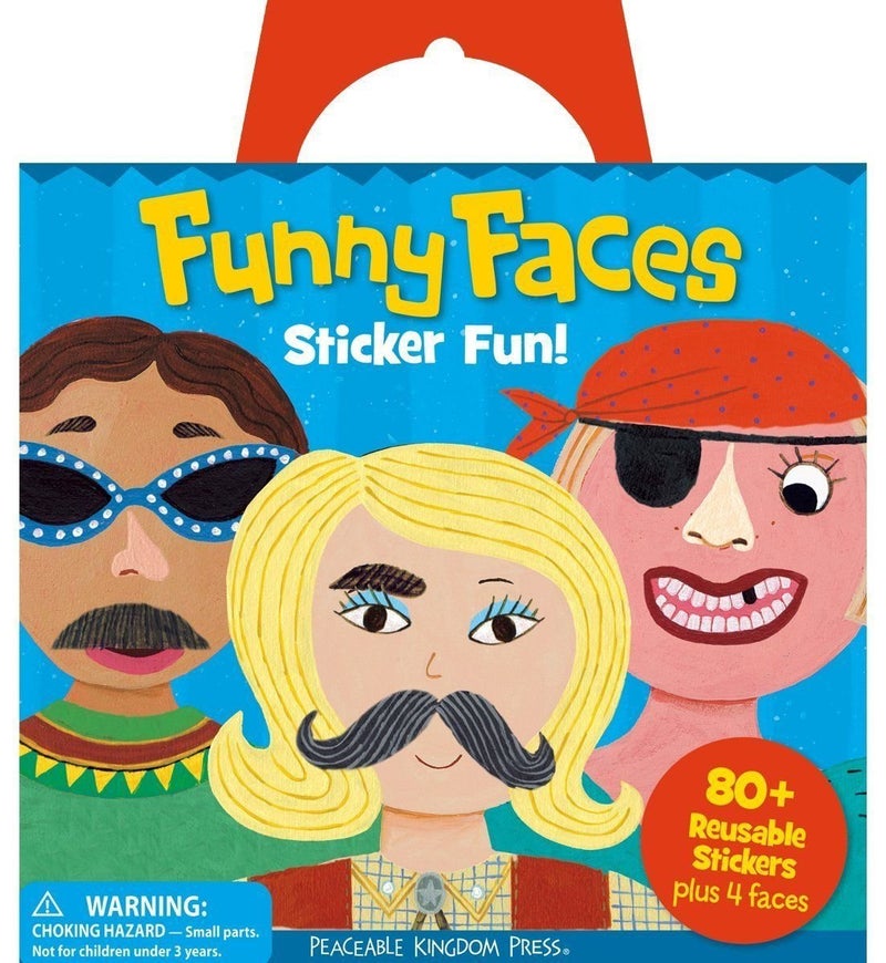 Peaceable Kingdom Sticker Fun Funny Faces Reusable Sticker Tote - Image 1