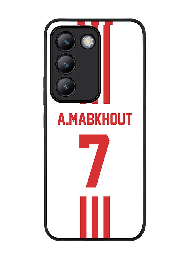 Stylizedd Rugged Black edge case for Vivo V30 Lite 5G, Slim fit Soft Case Flexible TPU Gel Thin Cover -  Football Team - UAE, Player Name - A.Mabkhout - Image 1