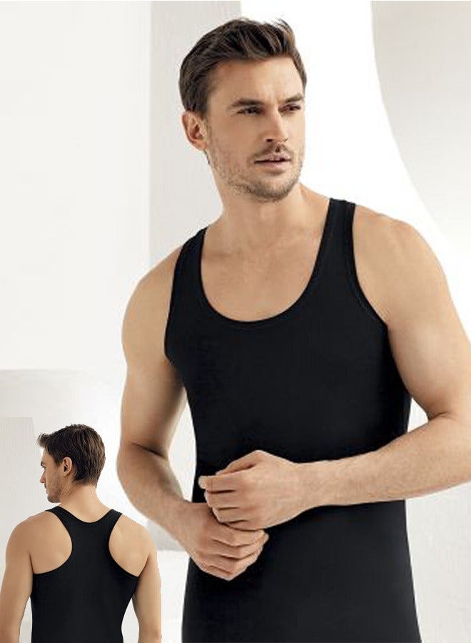 دايس فانلات داخلية للرجال عرض من 4 قطع على شكل حرف Y بدون أكمام للياقة البدنية وكمال الأجسام - Image 2