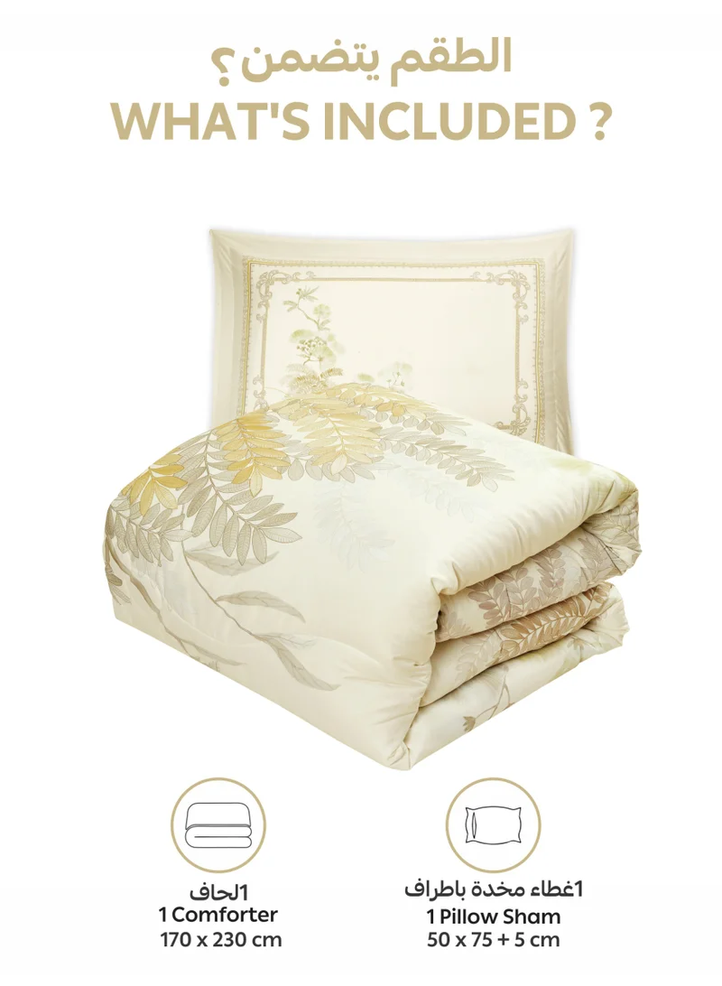 Donetella Bedding Comforter Set, twin Size 170x230 cm - 2-Pcs Digital Print Quilted Bed Set, Microfiber Fabric - 1 Comforter, 1 Pillow Shams.