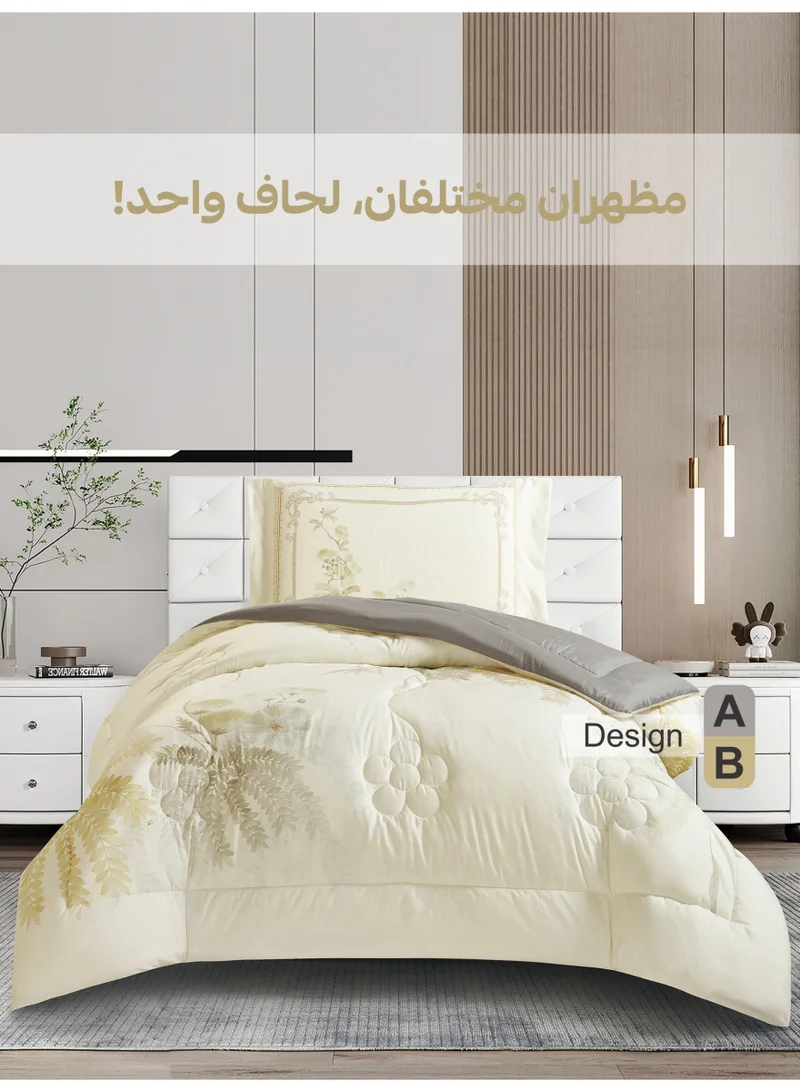 Donetella Bedding Comforter Set, twin Size 170x230 cm - 2-Pcs Digital Print Quilted Bed Set, Microfiber Fabric - 1 Comforter, 1 Pillow Shams.