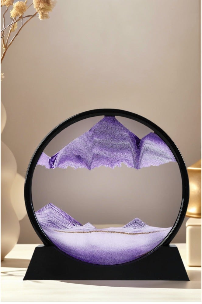 إطار دائري سندوق كهربائي ثلاثي الأبعاد بحجم 7 بوصات لرسوم الرمال المتحركة | عرض مناظر بحرية عميقة متحركة لترتيب المكتب والمنزل والمكتبة الاسترخاء - Image 1