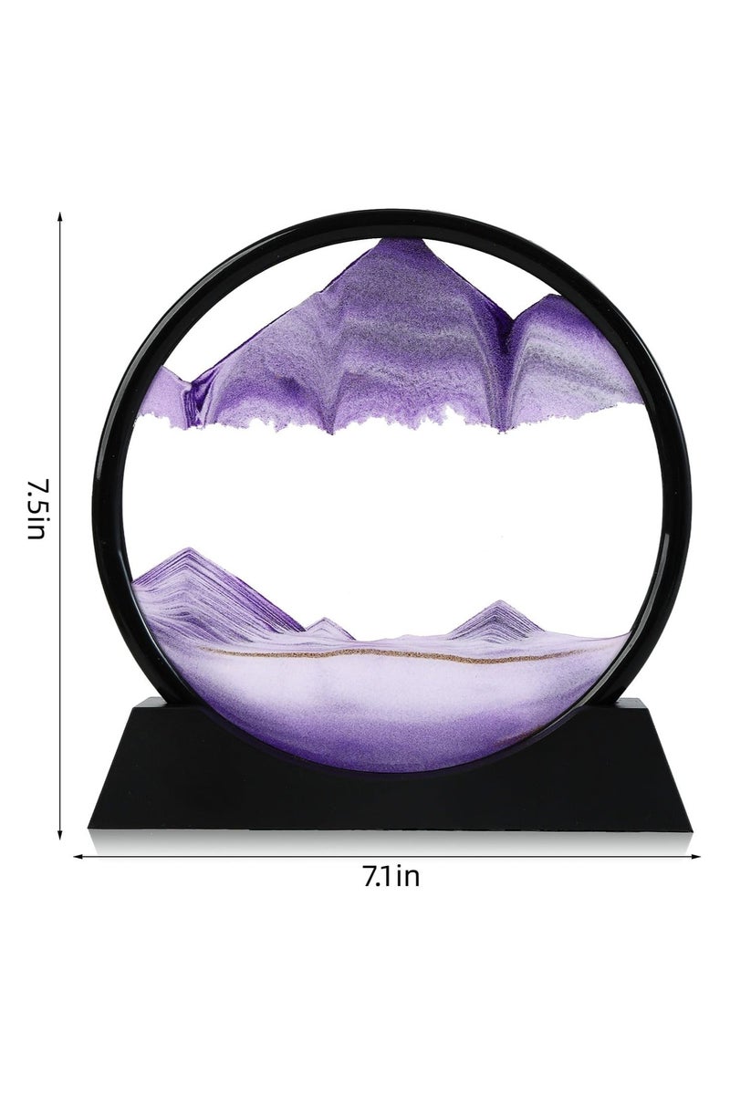إطار دائري سندوق كهربائي ثلاثي الأبعاد بحجم 7 بوصات لرسوم الرمال المتحركة | عرض مناظر بحرية عميقة متحركة لترتيب المكتب والمنزل والمكتبة الاسترخاء - Image 4