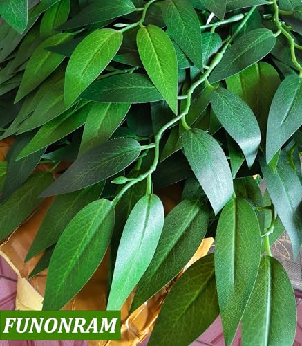 FUNORNAM 24Pcs Italian Ruscus Greenery Stems Artificial Silk Greenery Plants Spray for DIY Wedding Arch Bouquet Filler Table Centerpieces Home Decor - Image 4