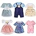 Digabi Girl Doll Clothes and Accessories Gift 8 pcs AliveBaby Doll Clothes Dress Outfits for 12 Inch Dolls 6 Complete Sets Clothing of Dresses Cloak Onesies Pajamas - Image 3