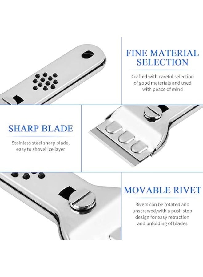 Ceramic Hob Scraper with 5 Blades, Hob Scraper for Ceramic Hob, Stainless Steel Hob Scraper with Blade Protection, Cleaning Scraper for Removing Stains on Stove, Glass and Ceramic - Image 3