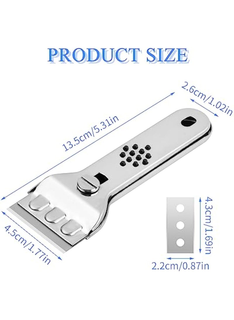 Ceramic Hob Scraper with 5 Blades, Hob Scraper for Ceramic Hob, Stainless Steel Hob Scraper with Blade Protection, Cleaning Scraper for Removing Stains on Stove, Glass and Ceramic - Image 2