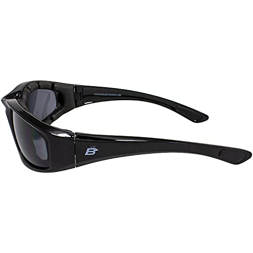 Birdz Eyewear Padded Motorcycle Sunglasses Riding Glasses Anti Fog Black Frames with Smoke Clear Yellow Light Blue Lenses - Image 4