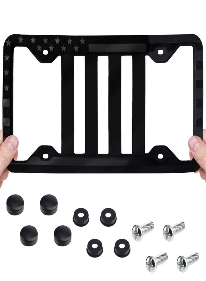 إطار لوحة ترخيص سيليكون من ecocstm، قطعة واحدة، إطار لوحة ترخيص بعلم أمريكي، حامل لوحة ترخيص مقاوم للصدأ بنجوم ثلاثية الأبعاد، إطارات لوحات ترخيص وطنية مع ملحقات تثبيت للسيارات والشاحنات وسيارات الدفع الرباعي - Image 1