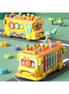 DURKU Montessori Toys Bundle for 1-3 Year Old Boys and Girls - Hammering Pounding Toy, School Bus with Gears, Teaching Clock, Fishing Game, Color Matching Toy - Perfect Gift for Kids  - Image 2