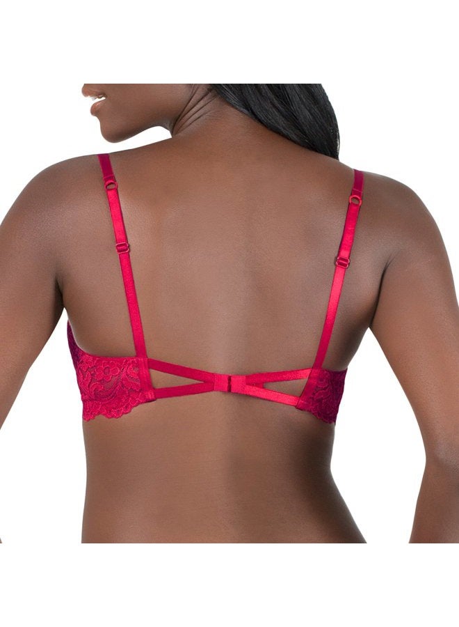 Smart & Sexy Womens Signature Lace Push-up Bra, No No Red, 34DD - Image 3