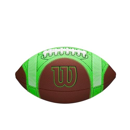 WILSON GST SpeedSkin Hylite Football BrownGreen Peewee Size - Image 1